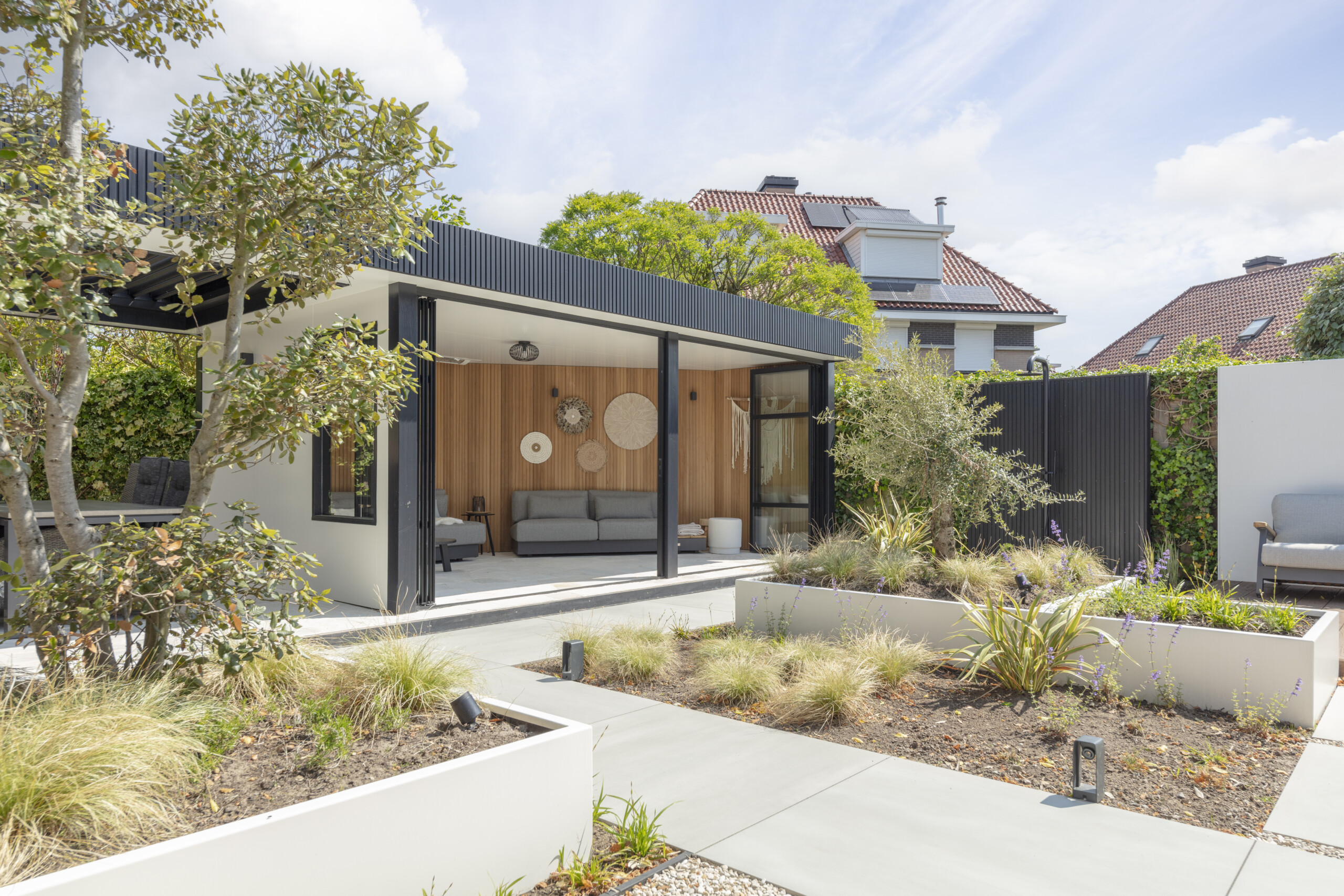 R4 vouwwand in een tuinkamer, open